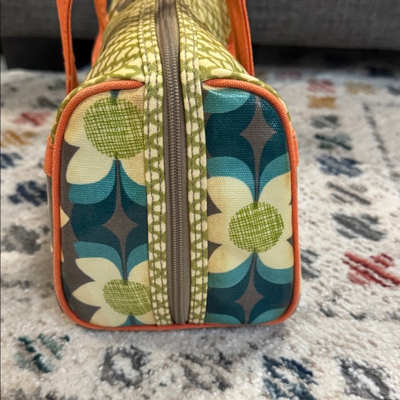 Vintage Fossil Floral Cosmetic Bag Key Zipper Canvas Travel Pouch Retro Y2K - Picture 10 of 12